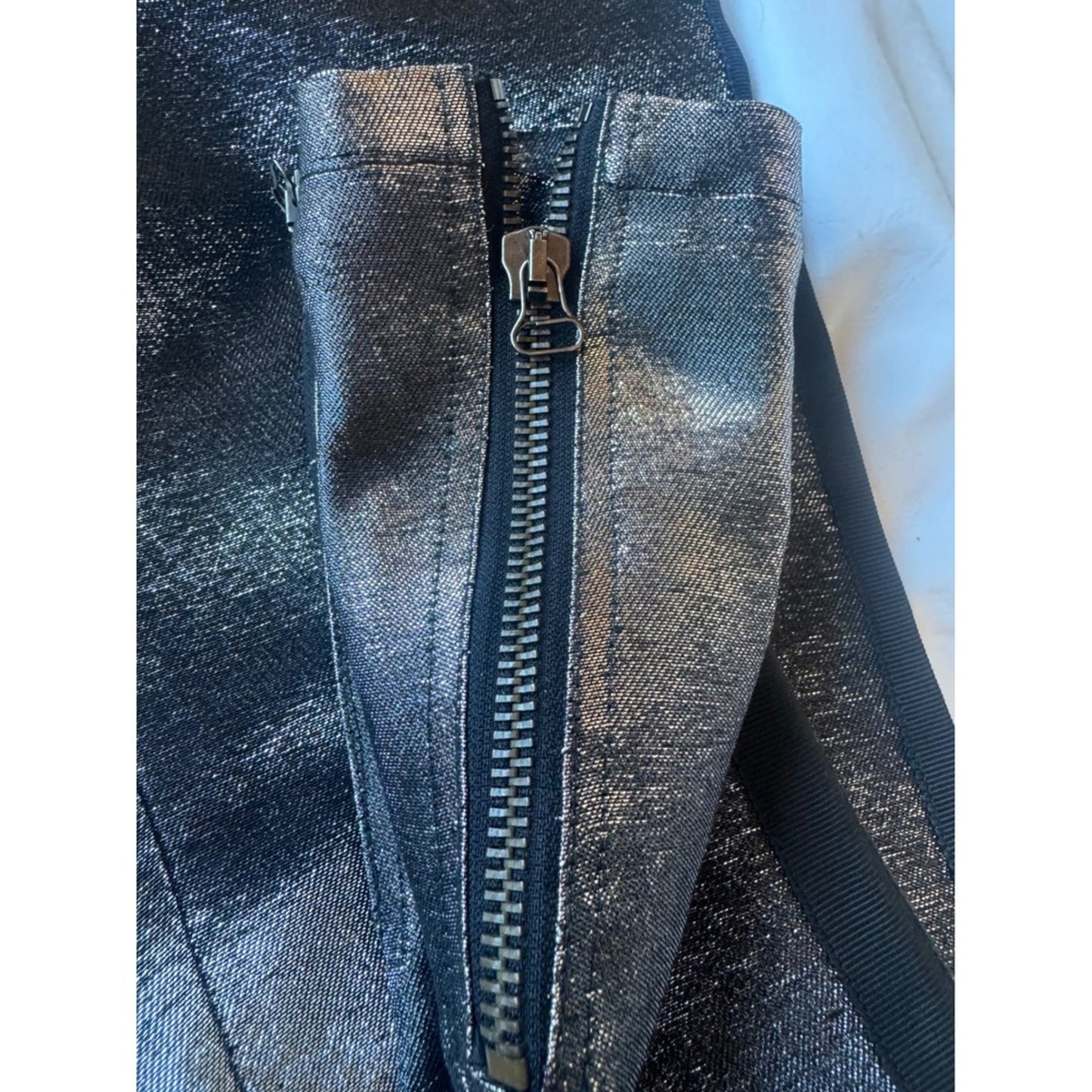 Balmain Paris Metallic Silver Skinny Pants – Size 36 (Made in France) Size 4