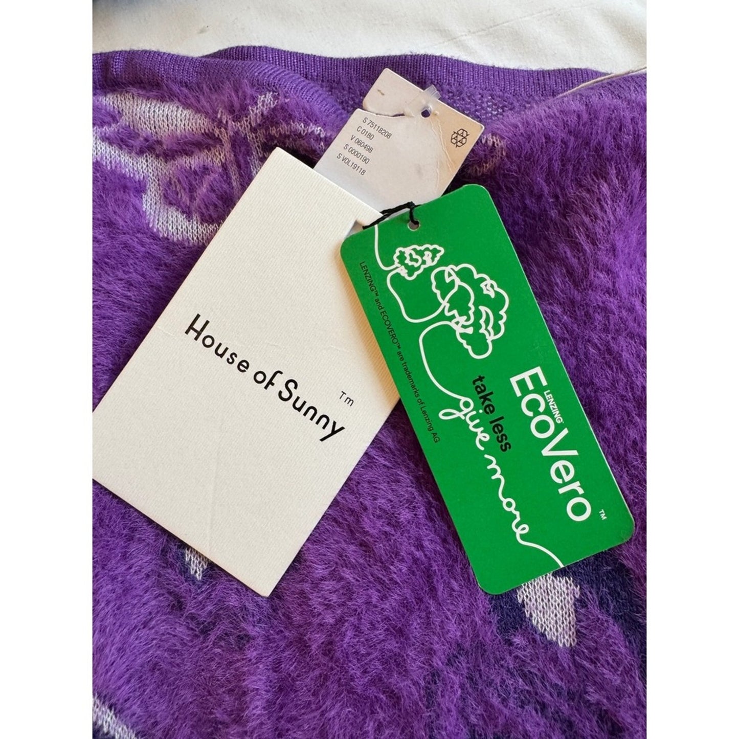 House of Sunny "Butterfly" Knit Skirt – Purple Fuzzy EcoVero / NWT Size S