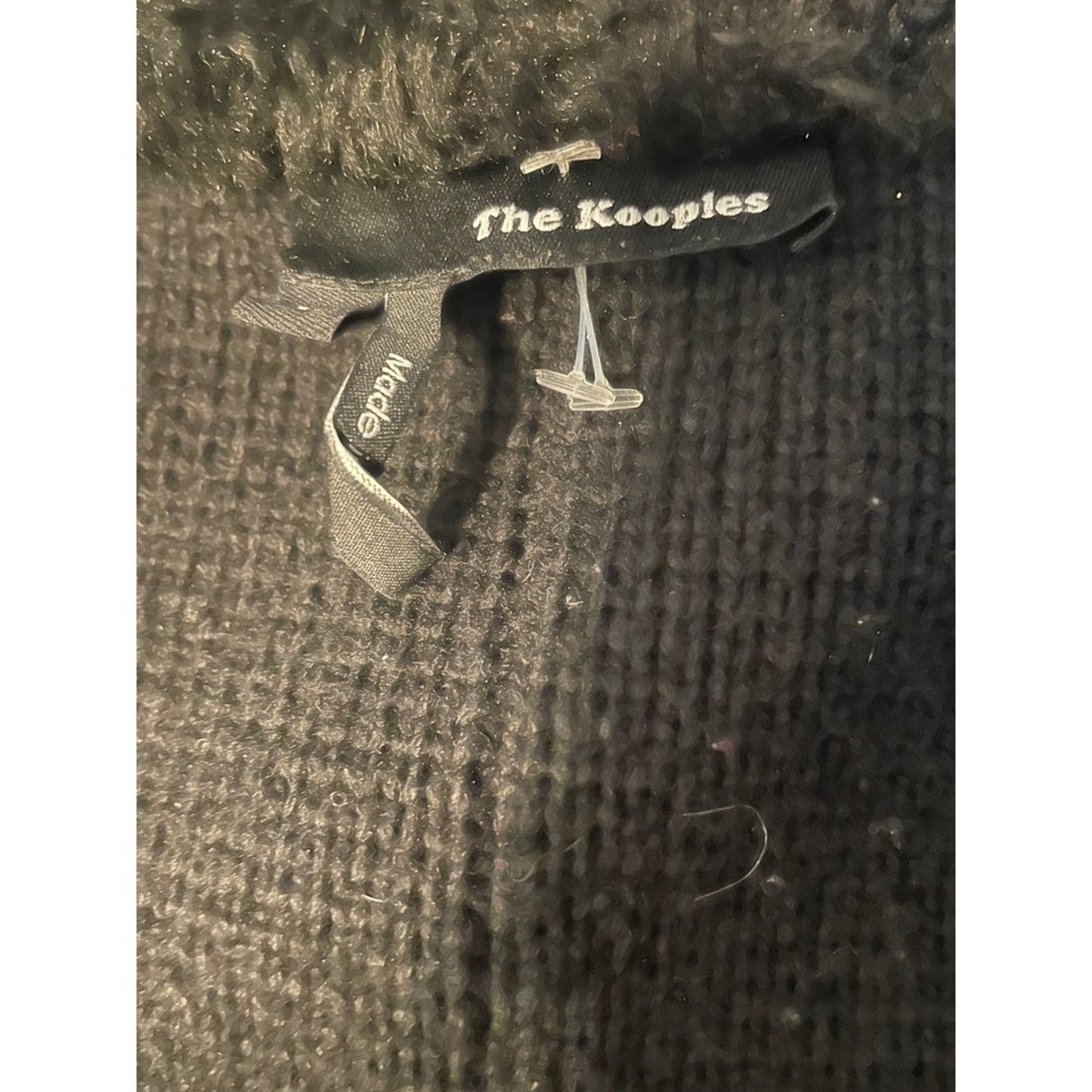 The Kooples Black Faux Fur & Knit Mock Neck Coat Women's Size S