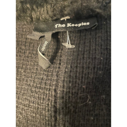 The Kooples Black Faux Fur & Knit Mock Neck Coat Women's Size S