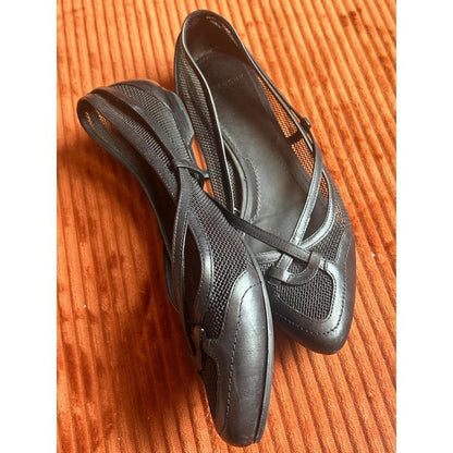 Givenchy Ballet Flats Women's Size 9 Black Good Mesh Strappy Pointed Toe