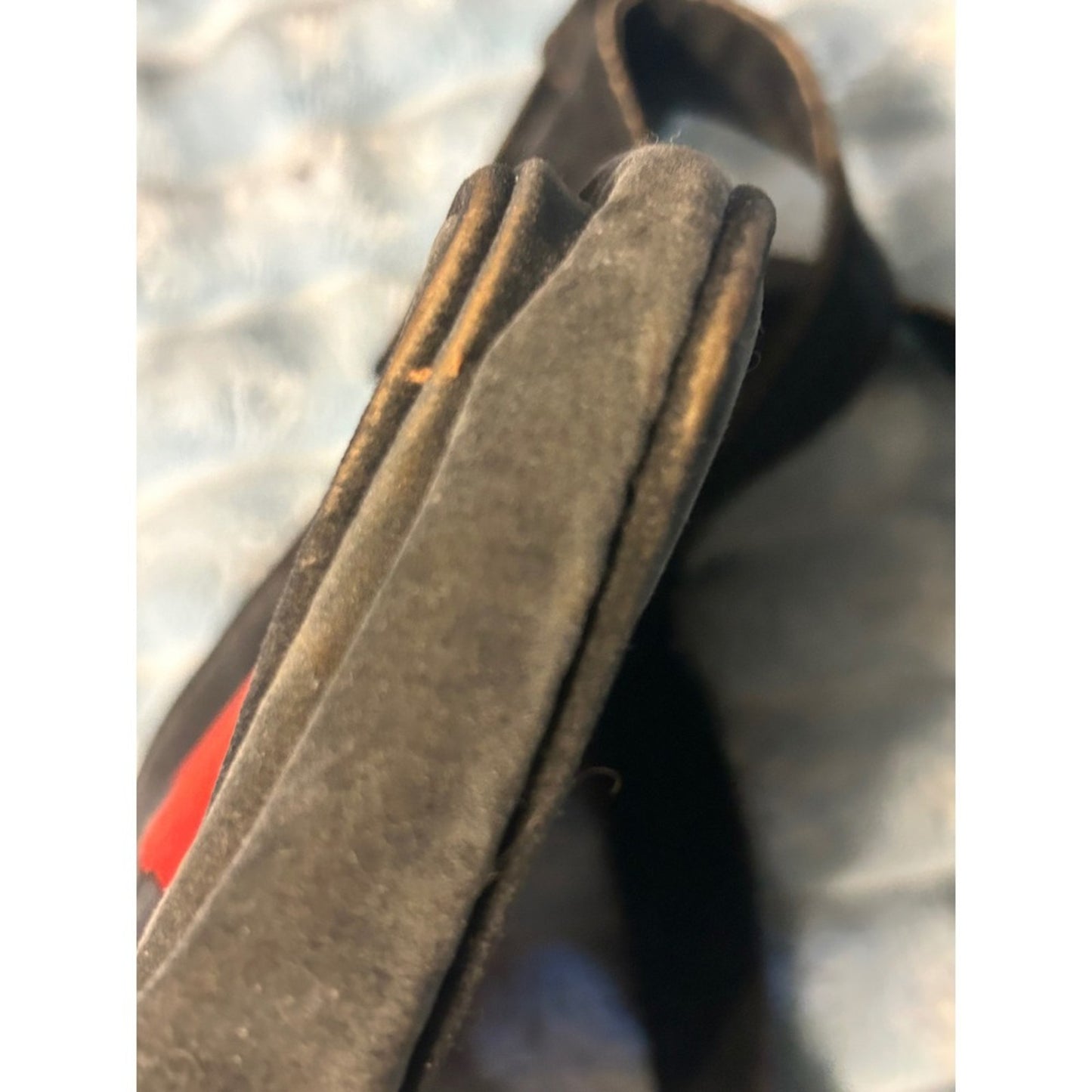 Roberta Di Camerino Messenger Bag Red Suede Leather Accent