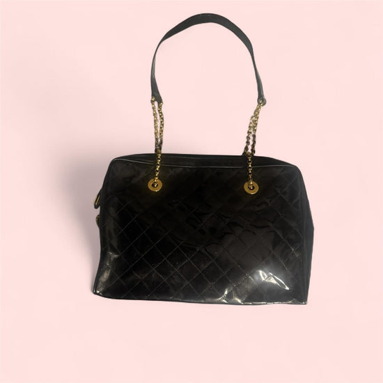 Escada quilted patent leather