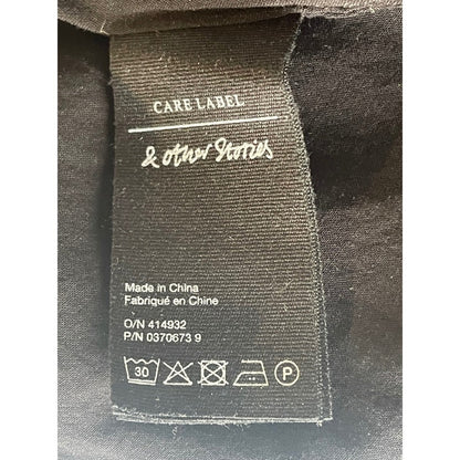 Other Stories Paris Atelier Black V Neck Midi Dress Side Tie Size 2