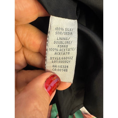 Badgley Mischka Black 100% Silk Dress Sleeveless Cocktail Party Career Size 12