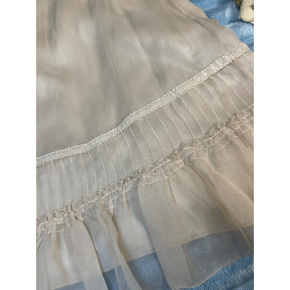 Couture Couture Los Angeles Sheer Ruffle Collar Button Front Dress Made in Italy