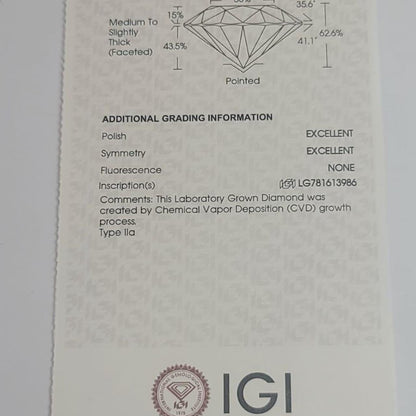 2.08 CTW IGI Certified Lab Grown Diamond Stud Earrings D VS1 14K Gold