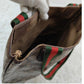 Authentic Vintage Gucci Monogram Canvas Tote Bag Red Green Stripe