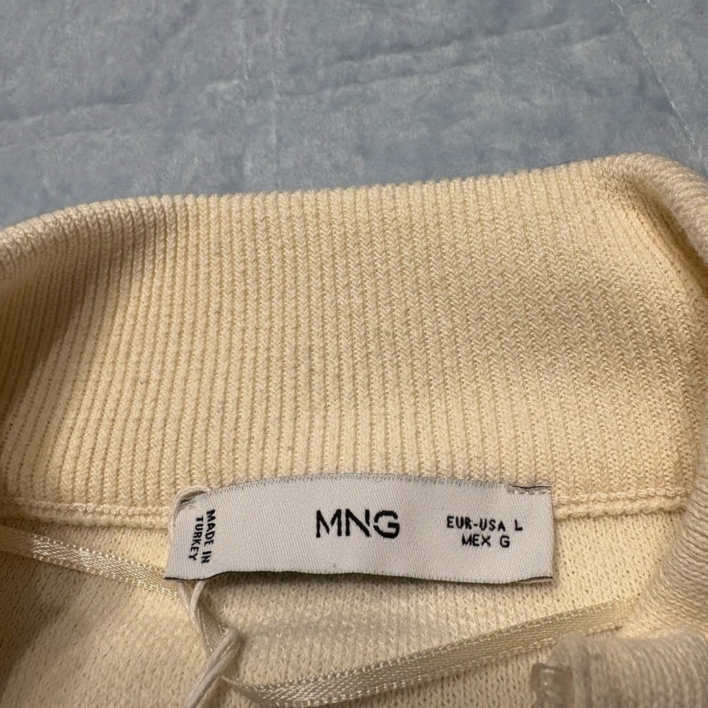 Mango Cream and Blue Striped Cardigan Cropped - Size M new