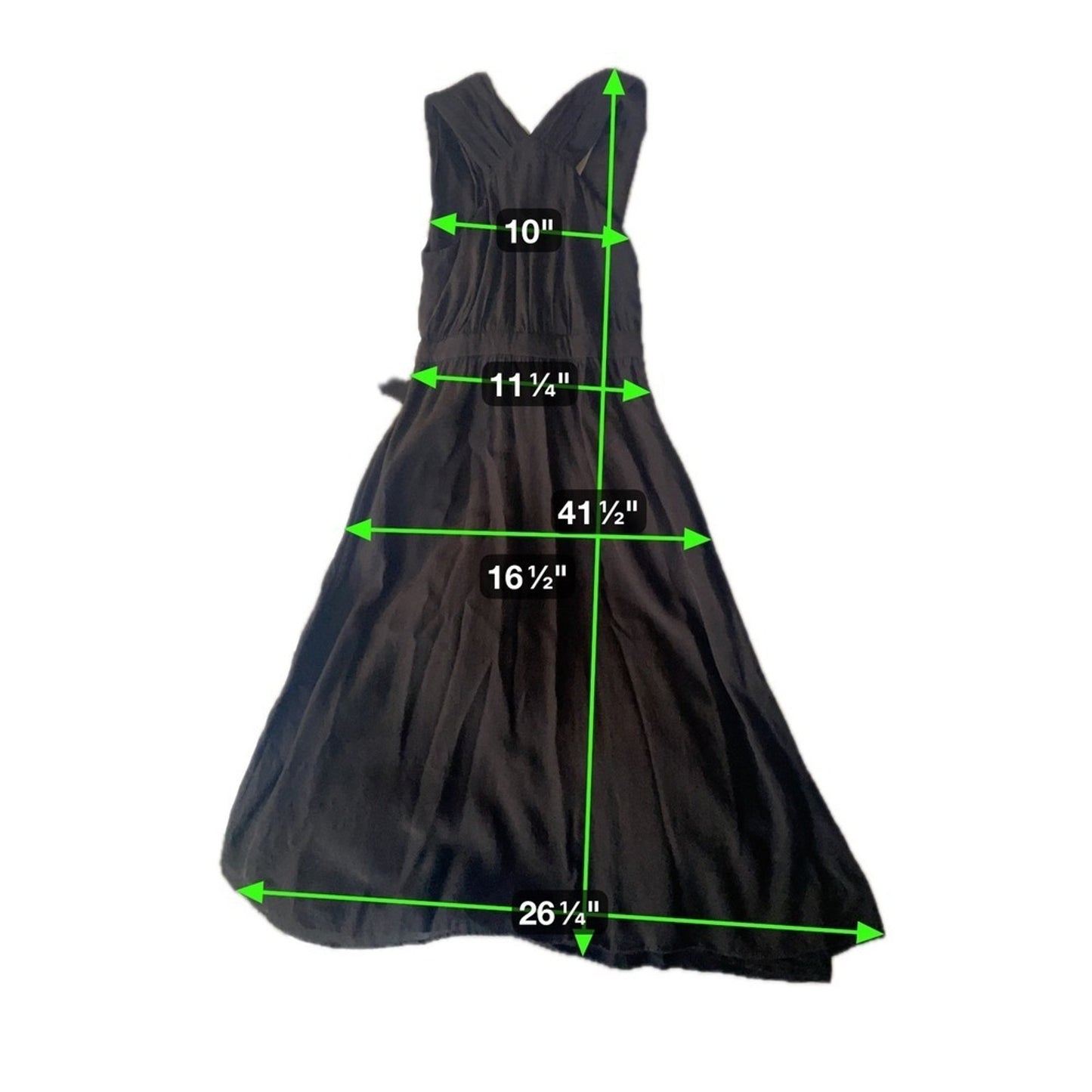 Other Stories Paris Atelier Black V Neck Midi Dress Side Tie Size 2