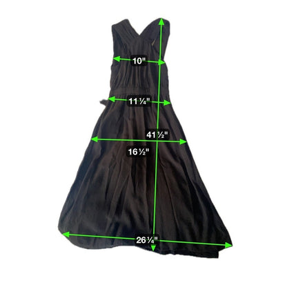 Other Stories Paris Atelier Black V Neck Midi Dress Side Tie Size 2