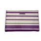 Y2K Rebecca Minkoff Striped Purple White Canvas Continental Wallet Organizer