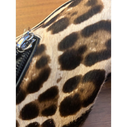 Dolce & Gabbana Leopard Print Calf Hair Ankle Boots Pointed Toe Stiletto 38