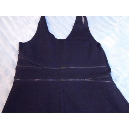 Theory Black V Neck Sleeveless Zipper Detail Sheath Dress Size 12
