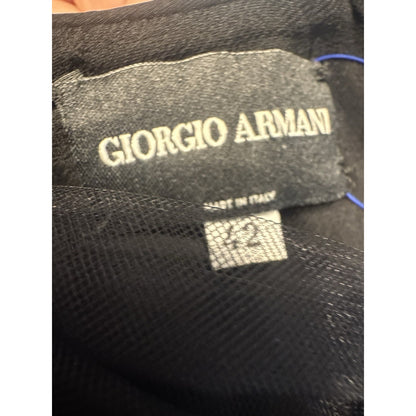 Giorgio Armani Black Sheer Sleeve Cocktail Dress Made in Italy Size 42 (US 6/8)