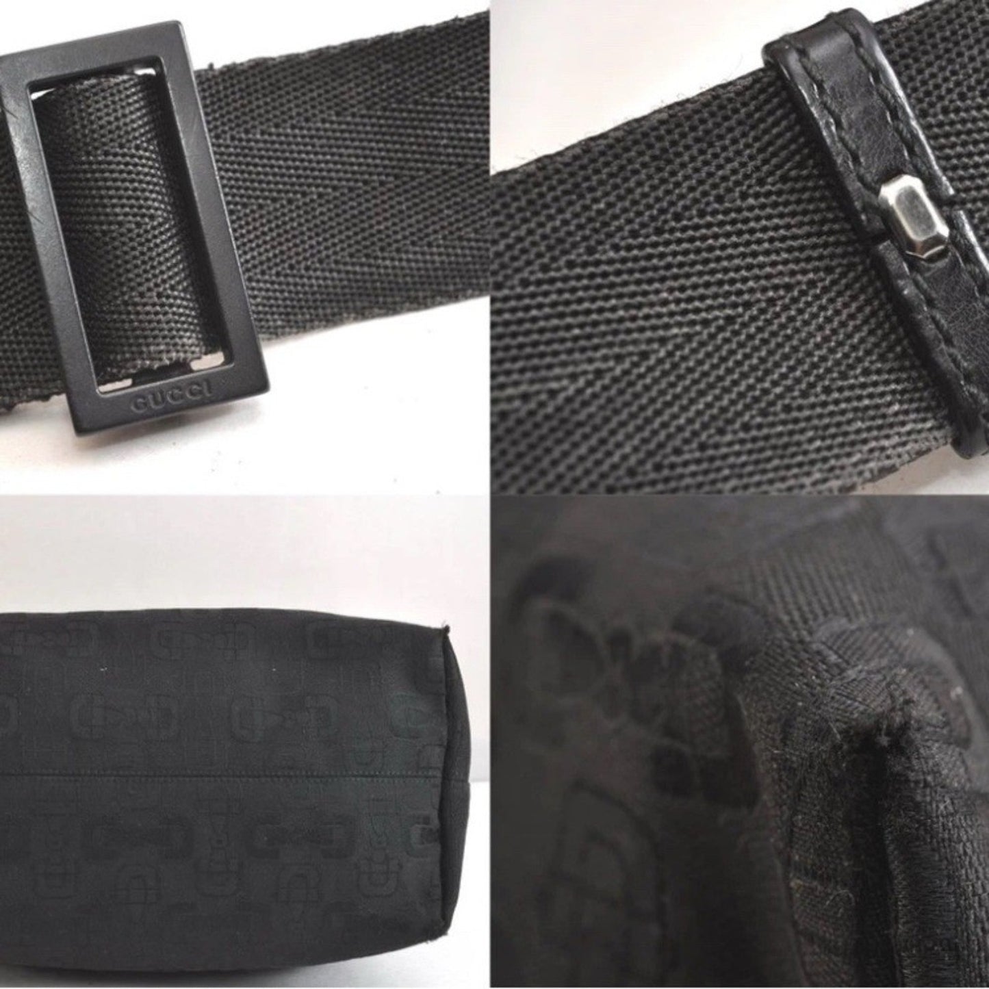 Gucci Horsebit Black Canvas Tote — Vintage Classic Style