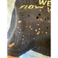 Y7 Studio Brooklyn We Flow Hard Distressed Destroyed Black Graphic Tee Medium
