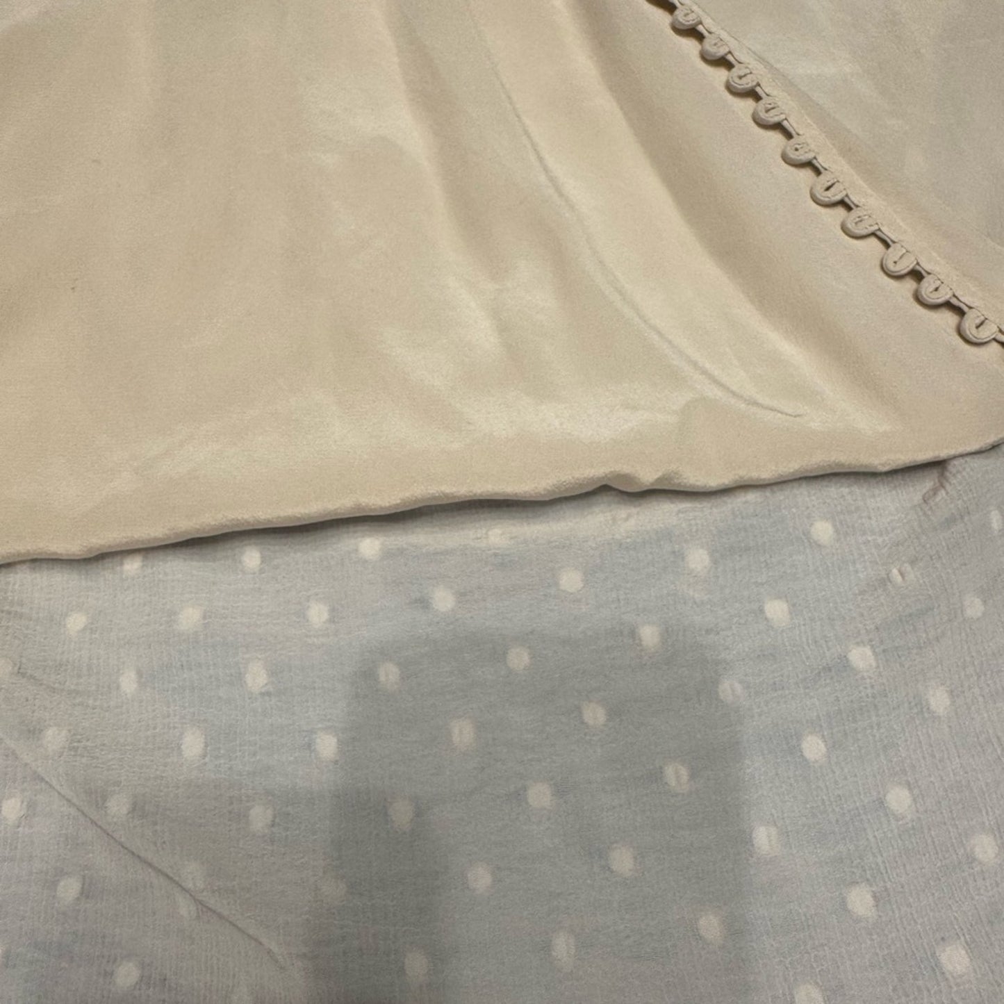 L’AGENCE Cream Sheer Polka Dot Blouse – Size S – Retails $325