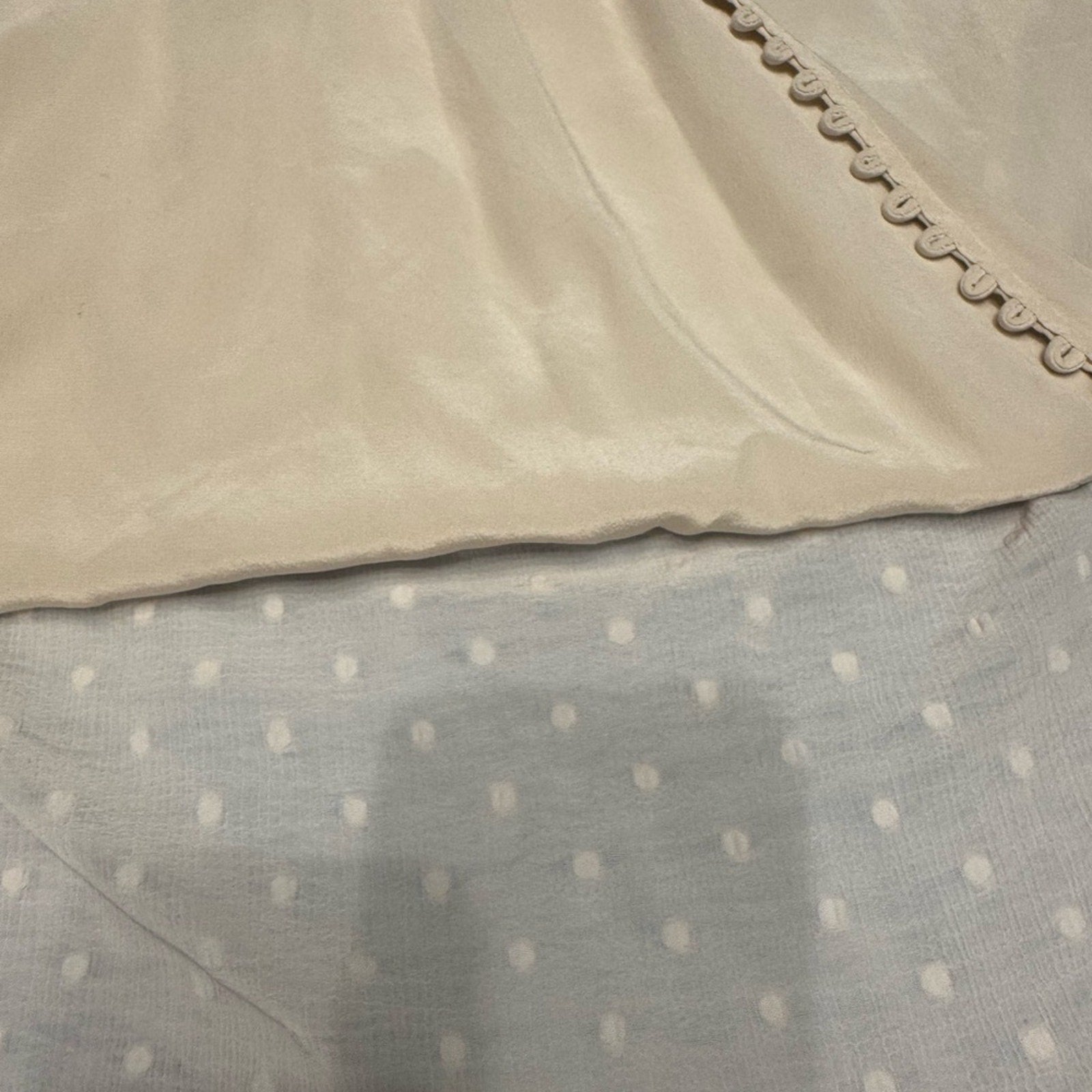 L’AGENCE Cream Sheer Polka Dot Blouse – Size S – Retails $325