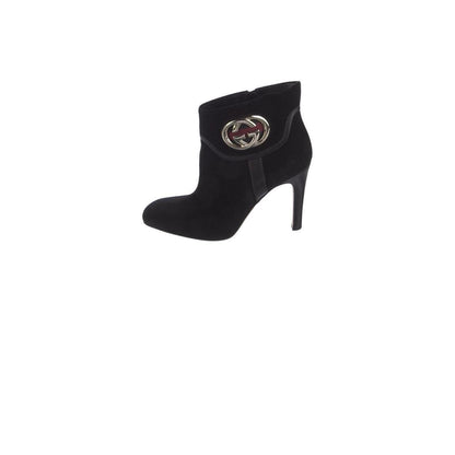 Gucci Ankle Boots Women's Size 6.5 Black Good Interlocking G Logo