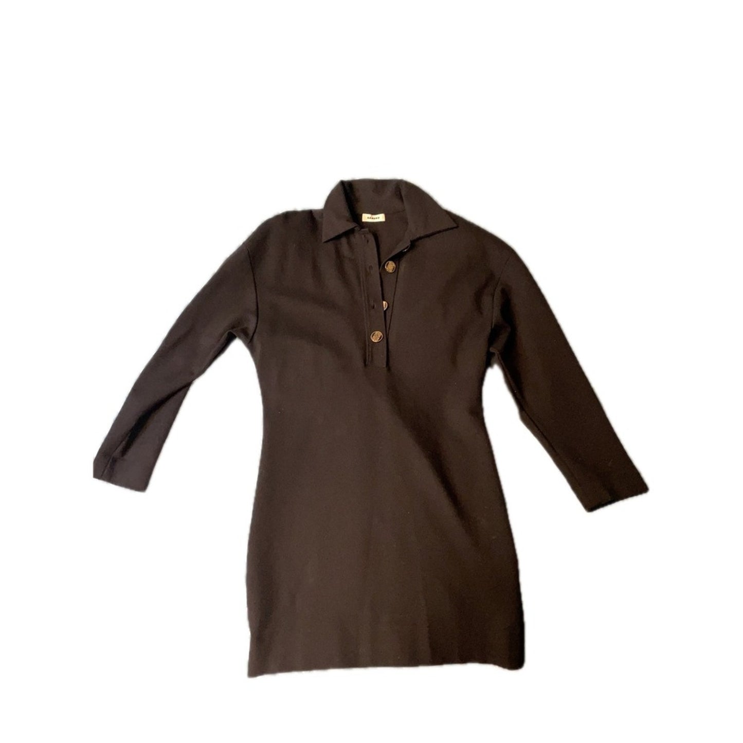 SANDRO Black Long Sleeve Collared Button Up Mini Dress Style SFPRO02529 size M