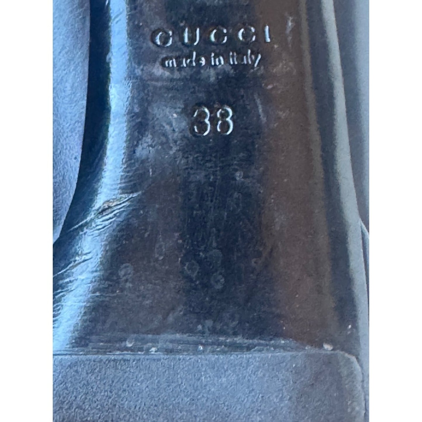 Gucci Black Leather Ankle Booties with Gold Horsebit – Made in Italy (Size 38)