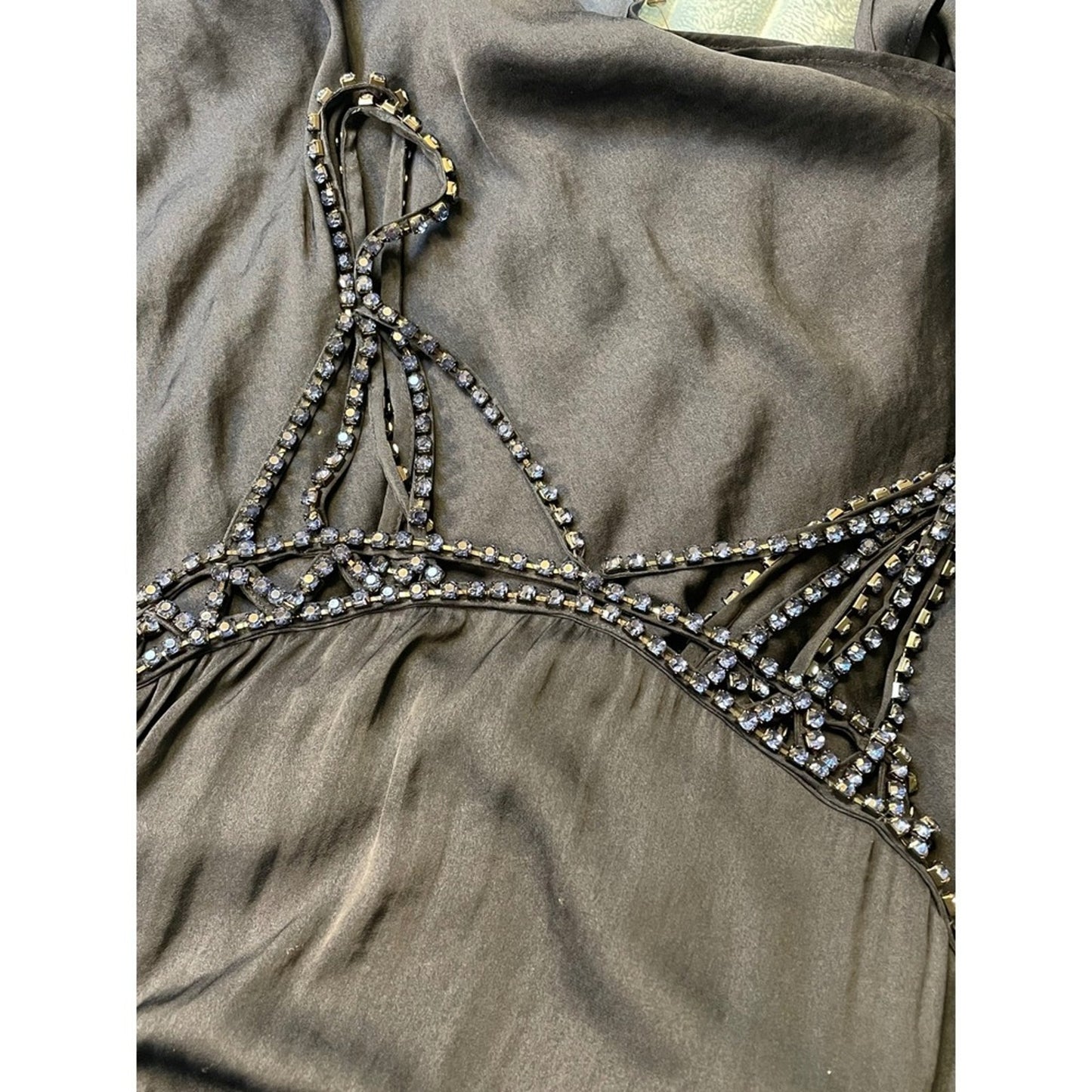 Maje E19RANILA MARINE Embellished Strappy Dress Navy Blue Size 3 USA M