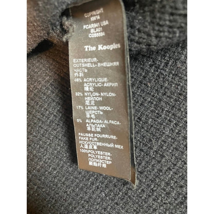 The Kooples Black Faux Fur & Knit Mock Neck Coat Women's Size S