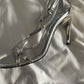 Alexander McQueen Silver Stiletto Heels with Minimalist Design NWT