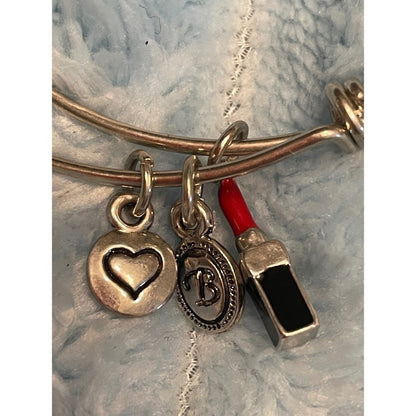 Brighton set  of 3 Charm Bracelets Lipstick High Heel Handbag Silver Tone