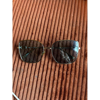 Fendi FF40013U Gold Square Sunglasses Brown Gradient FF Monogram Logo Italy