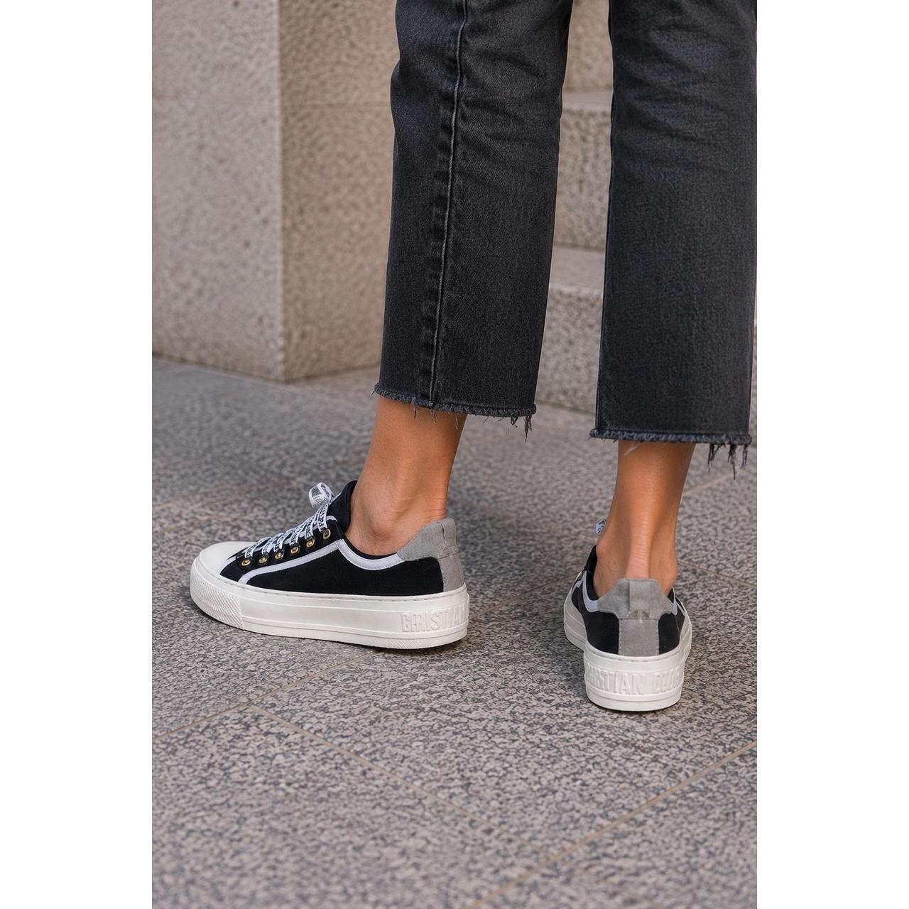 Christian Dior Walk'n'Dior Women's Size 6 Black Logo Lace Sneakers