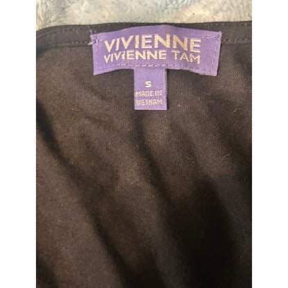 Vivienne Tam Sleeveless Tunic Dress Womens S Black  Excellent Handkerchief Hem