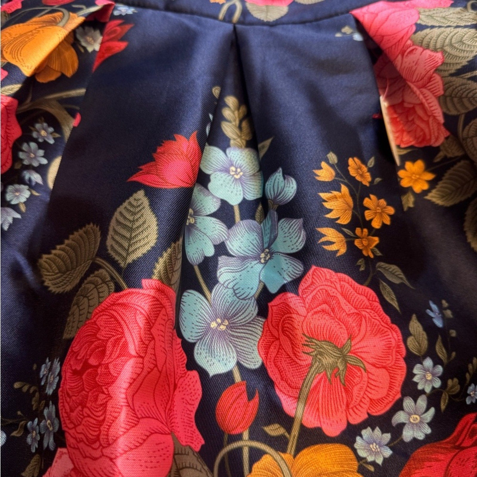 Chi Chi London Petite Navy Floral Fit & Flare Dress – UK 8 / US 4