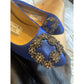 Manolo Blahnik Blue Satin Hangisi Crystal Embellished Pumps Size 41