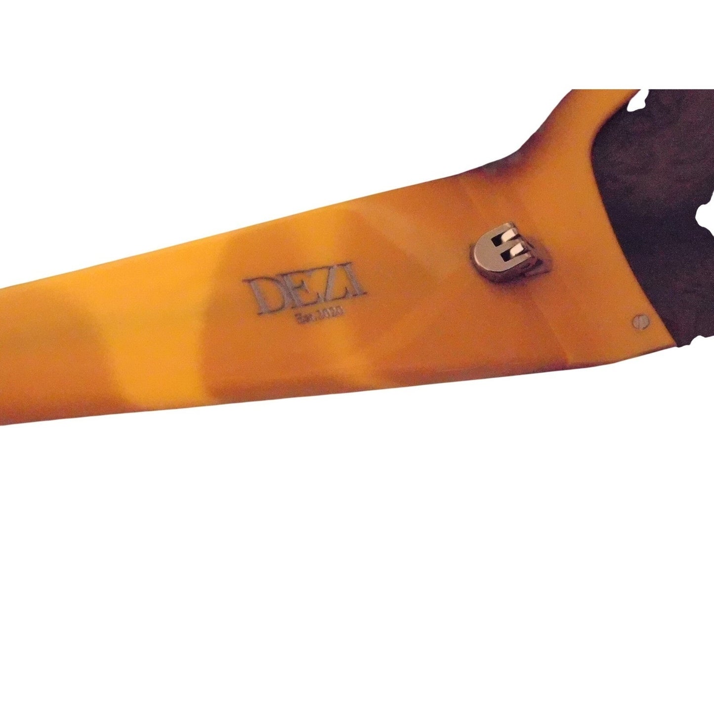 DEZI Yellow Rimless Shield Sunglasses Orange Mirror Lens UV Protection