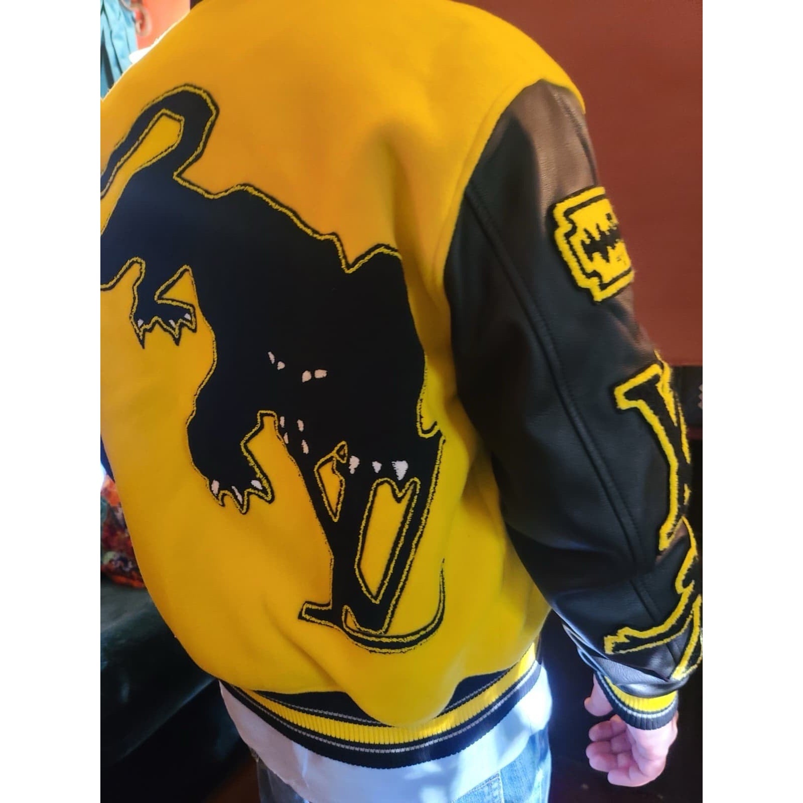 Louis Vuitton SS22 Panther Varsity Jacket Virgil Abloh Amen Break FR 50 Wool