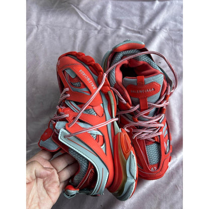 Balenciaga Track Sneakers Red Grey Mens Size US 9 EU 42 Chunky Tech Shoes