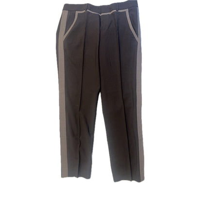 Vince Womens Gray Black Wool Blend Trousers Side Stripe Dress Pants Size 12