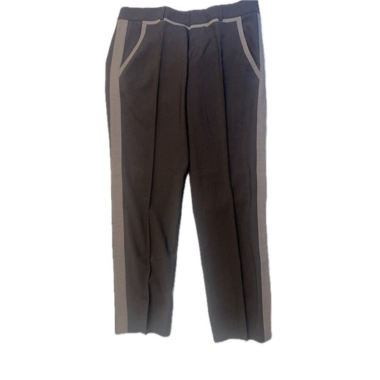 Vince Womens Gray Black Wool Blend Trousers Side Stripe Dress Pants Size 12