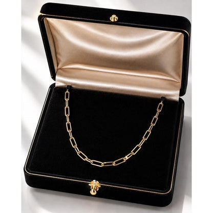 14k Yellow Gold Paperclip Chain Necklace Hollow 4mm 18in 4.10g