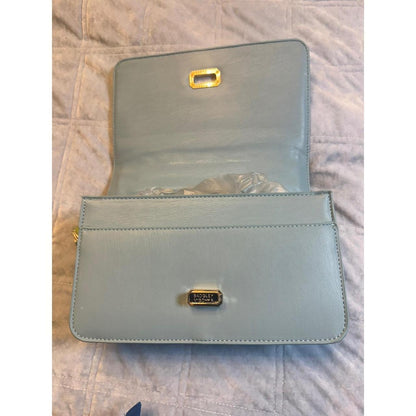Badgley mischka blue quilted studded