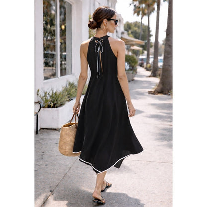 Proenza Schouler Dress Womens 2 Black New Trapeze Mock Neck Sleeveless Piping