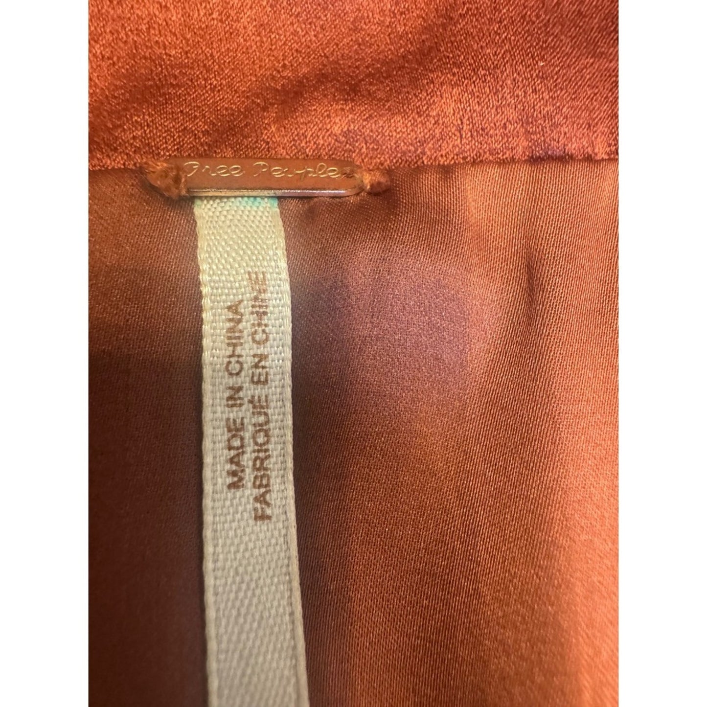 Free People Rust Colored Blazer Jacket Statement Button Front Pockets