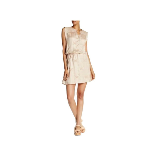 Zadig & Voltaire Crew Neck Mini Dress Beige Silk Blend Size M