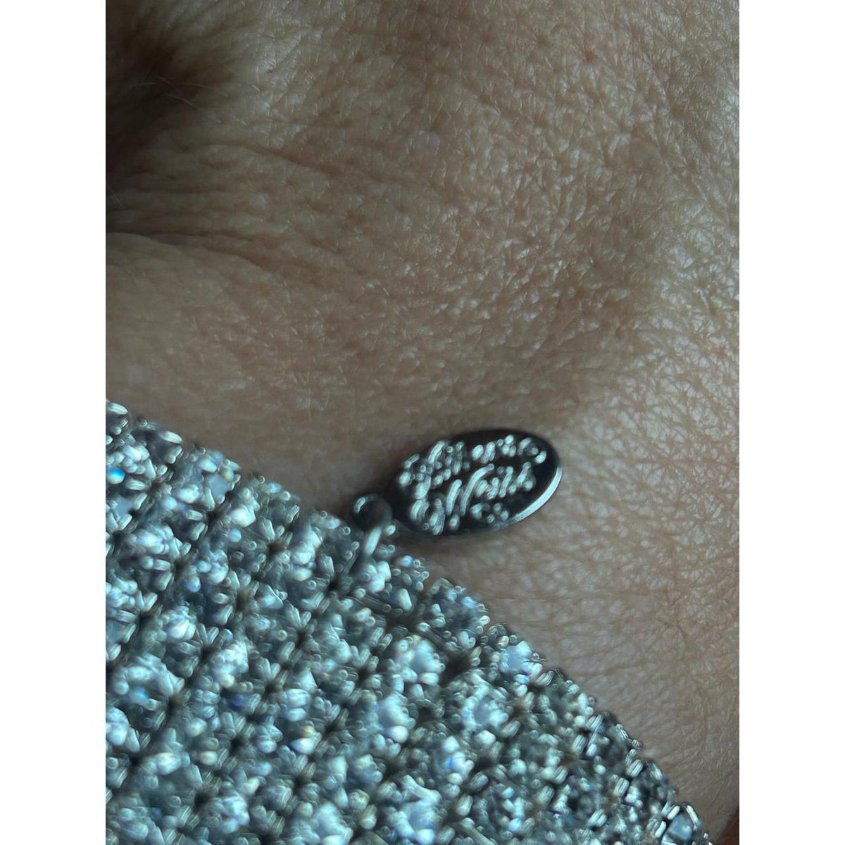 Weiss & Co Silver-Tone 9-Row Crystal Stretch Cuff Bracelet