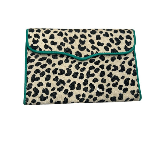 Y2K Rebecca Minkoff Leopard Print Clutch Wallet Card Holder Green Interior