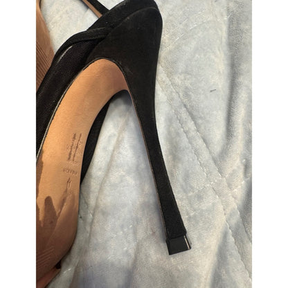 Stuart Weitzman Women's Heels Size 11 Black Suede Mesh High Heel Mules