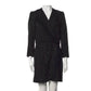 Sandro Black V-Neck Wrap Mini Dress Puff Sleeve Textured Size M