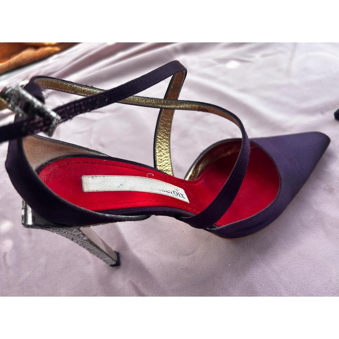 Christian Lacroix Heels Women's Size 7 Purple Crystal Stiletto